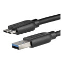 StarTech.com 2m 6ft Slim USB 3.0 A to Micro B Cable M M - Mobile Charge Sync USB 3.0 Micro B Cable for Smartphones and Tablets (USB3AUB2MS) - Kabel USB - Micro-USB typu B (M) do USB typ A (M) - USB 3.0 - 2 m - lisovaný - cerná - pro P N: BNDTBUSB3142, HBS304A24A, PEXUS313AC2V, PEXUSB311A1E, PEXUSB314A2V2, S251BMU3FP