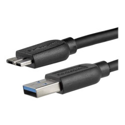 StarTech.com 2m 6ft Slim USB 3.0 A to Micro B Cable M M - Mobile Charge Sync USB 3.0 Micro B Cable for Smartphones and Tablets (USB3AUB2MS) - Kabel USB - Micro-USB typu B (M) do USB typ A (M) - USB 3.0 - 2 m - lisovaný - cerná - pro P N: BNDTBUSB3142, HBS304A24A, PEXUS313AC2V, PEXUSB311A1E, PEXUSB314A2V2, S251BMU3FP