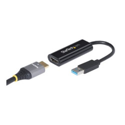StarTech.com USB 3.0 to HDMI Adapter, 1080p (1920x1200), Slim Compact USB to HDMI Display Adapter Converter for Monitor, USB Type-A External Video & Graphics Card, Black, Windows Only - USB to HDMI Adapter (USB32HDES) - Kabel adaptéru - kompatibilní s TAA - USB typ A s piny (male) do HDMI se zdírkami (female) - 19 cm - cerná - podpora 1080p - pro P N: HDDVIMM3, HDMM12, HDMM15, HDMM1MP, HDMM2MP, HDMM3, HDMM3MP, HDMM50A, HDMM6, HDPMM50