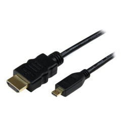 StarTech.com 2m High Speed HDMI Cable with Ethernet HDMI to HDMI Micro - Kabel HDMI s ethernetem - HDMI s piny (male) do 19 pin micro HDMI Type D s piny (male) - 2 m - cerná