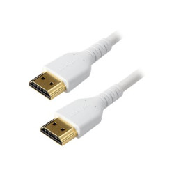 StarTech.com 2m Premium Certified HDMI 2.0 Cable with Ethernet, Durable High Speed UHD 4K 60Hz HDR 10, 6ft Rugged M M HDMI Cord with Aramid Fiber, TPE, Ultra HD Monitors, TVs & Displays - Heavy duty HDMI cable - Prémiove vysoká rychlost - kabel HDMI s ethernetem - HDMI s piny (male) do HDMI s piny (male) - 2 m - bílá - pro P N: TB3DKM2HDL