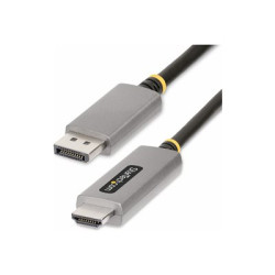StarTech.com 6ft (2m) DisplayPort to HDMI Adapter Cable, 8K 60Hz, 4K 144Hz, HDR10, DP 1.4 to HDMI 2.1 Active Video Converter, DisplayPort Desktop to HDMI Monitor, M M - DisplayPort to HDMI Cord (133DISPLAYPORTHDMI21) - Kabel adaptéru - DisplayPort s piny (male) do HDMI s piny (male) - 2 m - šedá space gray - podporuje 4K, podpora 8K, aktivní