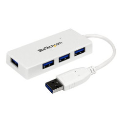 StarTech.com 4 Port USB 3.0 Hub - Multi Port USB Hub w Built-in Cable - Powered USB 3.0 Extender for Your Laptop - White (ST4300MINU3W) - Rozbocovac - 4 x SuperSpeed USB 3.0 - desktop - pro P N: FCREADMICRO3, MSDREADU2OTG, MSDREADU3CA