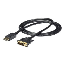StarTech.com DisplayPort to DVI Cable - 6ft 2m - 1920 x 1200 - M M ? DP to DVI Adapter Cable ? Passive DisplayPort Monitor Cable (DP2DVI2MM6) - Kabel adaptéru - DVI-D (M) do DisplayPort (M) - 1.8 m - cerná