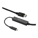 StarTech.com 9.8ft 3m USB C to DisplayPort 1.2 Cable 4K 60Hz, USB-C to DisplayPort Adapter Cable HBR2, USB Type-C DP Alt Mode to DP Monitor Video Cable, Compatible w Thunderbolt 3, Black - USB-C Male to DP Male (CDP2DPMM3MB) - Externí video adaptér - STM32F072CBU6 - USB-C - DisplayPort - cerná