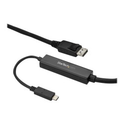 StarTech.com 9.8ft 3m USB C to DisplayPort 1.2 Cable 4K 60Hz, USB-C to DisplayPort Adapter Cable HBR2, USB Type-C DP Alt Mode to DP Monitor Video Cable, Compatible w Thunderbolt 3, Black - USB-C Male to DP Male (CDP2DPMM3MB) - Externí video adaptér - STM32F072CBU6 - USB-C - DisplayPort - cerná