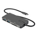 StarTech.com USB C Multiport Adapter, USB-C to 4K 30Hz HDMI, 100W Power Delivery Pass-through, SD MicroSD Slot, 3-Port USB 3.0 Hub, USB Type-C Mini Dock, 12" (30cm) Long Attached Cable - Thunderbolt 3 Compatible (DKT30CHSDPD) - Dokovací stanice - USB-C Thunderbolt 3 - HDMI