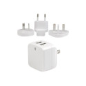 StarTech.com Dual Port USB Wall Charger 17W 3.4A - Travel Charger 110V 220V - Sítový adaptér - 17 Watt - 3.4 A - 2 výstupní konektory (USB) - bílá - pro P N: USBLT1MWS, USBLT2MBR, USBLT2MW, USBLT30CMW, USBLTM1MBK, USBLTM1MWH, VID2VGATV3