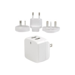 StarTech.com Dual Port USB Wall Charger 17W 3.4A - Travel Charger 110V 220V - Sítový adaptér - 17 Watt - 3.4 A - 2 výstupní konektory (USB) - bílá - pro P N: USBLT1MWS, USBLT2MBR, USBLT2MW, USBLT30CMW, USBLTM1MBK, USBLTM1MWH, VID2VGATV3