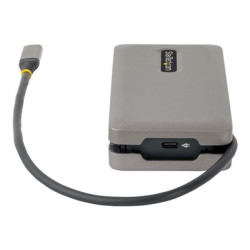 StarTech.com USB-C Multiport Adapter, HDMI VGA, 4K 60Hz Video, 3-Port USB Hub, 100W Power Delivery Pass-Through, GbE, USB Type-C Travel Dock w Charging, 1ft 30cm Wrap-Around Cable - Mini Laptop Docking Station (DKT31CVHPD3) - Dokovací stanice - USB-C - HDMI, VGA - 1GbE - 16 Watt