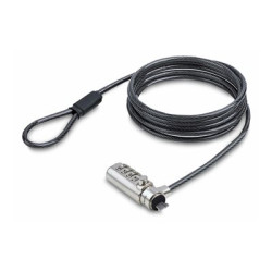 StarTech.com Slim Lock K-Slot Compatible, 6.6ft Combination Locking Cable - Bezpecnostní kabelový zámek - cerná a stríbrná - 2 m - kompatibilní s TAA