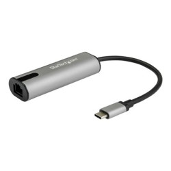 StarTech.com 2.5GbE USB C to Ethernet Adapter NBASE-T NIC, USB 3.0 Type C 2.5 1 Gigabit 100 Mbps Multi Speed Network USB 3.1 Laptop to RJ45 LAN Thunderbolt 3 Compatible MacBook Pro Surface - Type-C to Ethernet - Sítový adaptér - USB-C - 10M 100M 1G 2.5 Gigabit Ethernet x 1 + USB 3.0 - cerná, šedá space gray