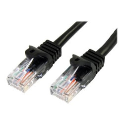 StarTech.com 1m Black Cat5e Cat 5 Snagless Patch Cable - Patch kabel - RJ-45 (M) do RJ-45 (M) - 1 m - UTP - CAT 5e - provedení bez hrbolku - cerná