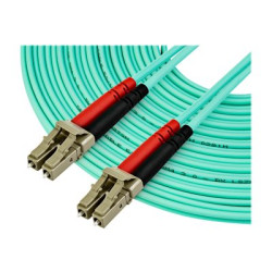 StarTech.com 10 m OM4 LC to LC Multimode Duplex Fiber Optic Patch Cable- Aqua - 50 125 - Fiber Optic Cable - 40 100Gb - LSZH (450FBLCLC10) - Patch kabel - multirežim LC (M) do multirežim LC (M) - 10 m - optické vlákno - duplex - 50 125 mikron - OM4 - vode - barva