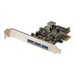 StarTech.com 4 Port PCI Express USB 3.0 Card - 3 External and 1 Internal - Native OS Support in Windows 8 and 7 - Standard and Low-Profile (PEXUSB3S42) - USB adaptér - PCIe 2.0 nízký profil - USB 3.0 x 4 - pro P N: CFASTRWU3, ST1030USBM, ST43004UA, ST4300MINI, TB31PCIEX16