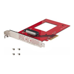 StarTech.com U.3 to PCIe Adapter Card, PCIe 4.0 x4 Adapter For 2.5" U.3 NVMe SSDs, SFF-TA-1001 PCI Express Add-in Card for Desktops Servers, TAA Compliant - OS Independent (PEX4SFF8639U3) - Adaptér rozhraní - 2.5" - U.3 NVMe - PCIe 4.0 x4 - cervená - kompatibilní s TAA