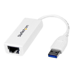 StarTech.com USB 3.0 to Gigabit Ethernet Network Adapter - 10 100 1000 NIC - USB to RJ45 LAN Adapter for PC Laptop or MacBook (USB31000SW) - Sítový adaptér - USB 3.0 - Gigabit Ethernet - bílá