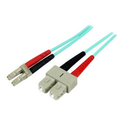 StarTech.com 2m Fiber Optic Cable - 10 Gb Aqua - Multimode Duplex 50 125 - LSZH - LC SC - OM3 - LC to SC Fiber Patch Cable (A50FBLCSC2) - Patch kabel - multirežim LC (M) do SC nekolik režimu (M) - 2 m - optické vlákno - duplex - 50 125 mikron - vode - barva