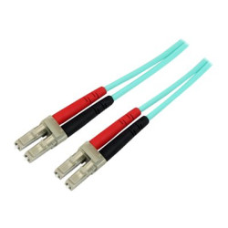 StarTech.com Aqua OM4 Duplex Multimode Fiber - 3m 9 ft - 100 Gb - 50 125 - OM4 Fiber - LC to LC Fiber Patch Cable (450FBLCLC3) - Sítový kabel - multirežim LC (M) do multirežim LC (M) - 3 m - optické vlákno - duplex - 50 125 mikron - OM4 - vode - barva
