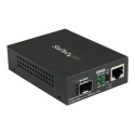 StarTech.com Multimode Single Mode Fiber Media Converter - Open SFP Slot - 10 100 1000Mbps RJ45 Port - LFP Supported - IEEE 802.1q Tag VLAN - (MCM1110SFP) - Konvertor médií s optickými vlákny - 1GbE - 10Base-T, 1000Base-LX, 1000Base-SX, 100Base-TX, 1000Base-T - RJ-45 SFP (mini-GBIC) - pro P N: GLCLHSMDSTTA, GLCSXMMDST, GLCSXMMDSTT, GLCTEST, MASFP1GBTXST, SFP1GELXST