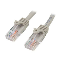 StarTech.com 15m Gray Cat5e Cat 5 Snagless Patch Cable - Patch kabel - RJ-45 (M) do RJ-45 (M) - 15 m - UTP - CAT 5e - lisovaný, provedení bez hrbolku - šedá