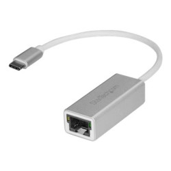 StarTech.com USB-C to Gigabit Ethernet Adapter - Aluminum - Thunderbolt 3 Port Compatible - USB Type C Network Adapter (US1GC30A) - Sítový adaptér - USB-C - Gigabit Ethernet - stríbrná