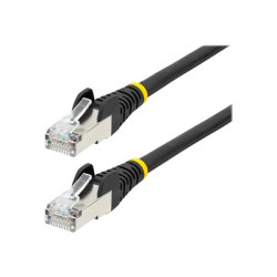StarTech.com 1m CAT6a Ethernet Cable - Black - Low Smoke Zero Halogen (LSZH) - 10GbE 500MHz 100W PoE++ Snagless RJ-45 w Strain Reliefs S FTP Network Patch Cord - Patch kabel - RJ-45 (M) do RJ-45 (M) - 1 m - S FTP - CAT 6a - IEEE 802.3bt - provedení bez hrbolku, licna, lisovaný, neobsahuje halogen - cerná