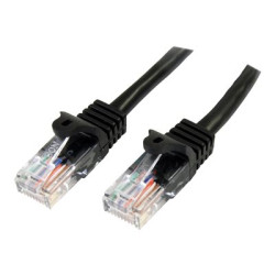 StarTech.com 3m Black Cat5e Cat 5 Snagless Patch Cable - Patch kabel - RJ-45 (M) do RJ-45 (M) - 3 m - UTP - CAT 5e - provedení bez hrbolku - cerná