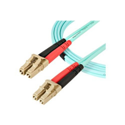 StarTech.com Aqua OM4 Duplex Multimode Fiber - 16 ft 5m - 100 Gb - 50 125 - OM4 Fiber - LC to LC Fiber Patch Cable (450FBLCLC5) - Sítový kabel - multirežim LC (M) do multirežim LC (M) - 5 m - optické vlákno - duplex - 50 125 mikron - OM4 - vode - barva