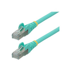 StarTech.com 7.5m CAT6a Ethernet Cable - Aqua - Low Smoke Zero Halogen (LSZH) - 10GbE 500MHz 100W PoE++ Snagless RJ-45 w Strain Reliefs S FTP Network Patch Cord - Patch kabel - RJ-45 (M) do RJ-45 (M) - 7.5 m - S FTP - CAT 6a - IEEE 802.3bt - provedení bez hrbolku, licna, lisovaný, neobsahuje halogen - vode - barva