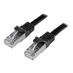 StarTech.com 5m CAT6 Ethernet Cable, 10 Gigabit Shielded Snagless RJ45 100W PoE Patch Cord, CAT 6 10GbE SFTP Network Cable w Strain Relief, Black, Fluke Tested Wiring is UL Certified TIA - Category 6 - 26AWG (N6SPAT5MBK) - Patch kabel - RJ-45 (M) do RJ-45 (M) - 5 m - SFTP - CAT 6 - lisovaný, provedení bez hrbolku - cerná