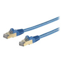 StarTech.com 2m CAT6A Ethernet Cable, 10 Gigabit Shielded Snagless RJ45 100W PoE Patch Cord, CAT 6A 10GbE STP Network Cable w Strain Relief, Blue, Fluke Tested UL Certified Wiring TIA - Category 6A - 26AWG (6ASPAT2MBL) - Patch kabel - RJ-45 (M) do RJ-45 (M) - 2 m - STP - CAT 6a - lisovaný, provedení bez hrbolku - modrá