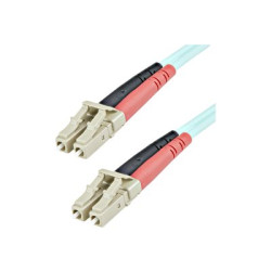 StarTech.com 1m (3ft) LC UPC to LC UPC OM3 Multimode Fiber Optic Cable, Full Duplex 50 125Â?m Zipcord Fiber Cable, 100G Networks, LOMMF VCSEL, 0.3dB Low Insertion Loss - LSZH Fiber Patch Cord - Patch kabel - multirežim LC (M) do multirežim LC (M) - 1 m - optické vlákno - duplex - 50 125 mikron - vode - barva - pro P N: J9152AST, MASFP10GBSR, SFP10GBLRMST, SFP10GBSRST, SFP10GSRSST, SFP10GSRXST