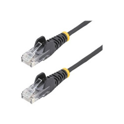 StarTech.com 3m Slim LSZH CAT6 Ethernet Cable, 10 Gigabit Snagless RJ45 100W PoE Patch Cord, CAT 6 10GbE UTP Network Cable w Strain Relief, Black, Fluke Tested ETL, Low Smoke Zero Halogen - Category 6 - 28AWG (N6PAT300CMBKS) - Patch kabel - RJ-45 (M) do RJ-45 (M) - 3 m - CAT 6 - provedení bez hrbolku - cerná