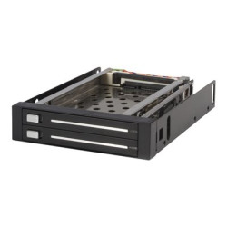 StarTech.com 2 Drive 2.5in Trayless Hot Swap SATA Mobile Rack Backplane - Dual Drive SATA Mobile Rack Enclosure for 3.5 HDD (HSB220SAT25B) - Bay adaptér pro datový sklad - cerná