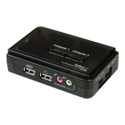 StarTech.com 2 Port USB VGA KVM Switch - Single VGA - Hot-key & Audio Support - 2048x1536 @60Hz KVM Switch - KVM Video Switch (SV211KUSB) - Prepínac KVM audio - 2 x KVM zvuk - 1 místní uživatel - desktop
