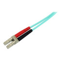 StarTech.com Aqua OM4 Duplex Multimode Fiber - 1m 3 ft - 100 Gb - 50 125 - OM4 Fiber - LC to LC Fiber Patch Cable (450FBLCLC1) - Sítový kabel - multirežim LC (M) do multirežim LC (M) - 1 m - optické vlákno - duplex - 50 125 mikron - OM4 - vode - barva
