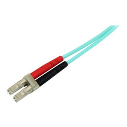 StarTech.com Aqua OM4 Duplex Multimode Fiber - 1m 3 ft - 100 Gb - 50 125 - OM4 Fiber - LC to LC Fiber Patch Cable (450FBLCLC1) - Sítový kabel - multirežim LC (M) do multirežim LC (M) - 1 m - optické vlákno - duplex - 50 125 mikron - OM4 - vode - barva