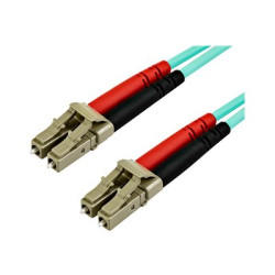 StarTech.com 15 m OM4 LC to LC Multimode Duplex Fiber Optic Patch Cable- Aqua - 50 125 - Fiber Optic Cable - 40 100Gb - LSZH (450FBLCLC15) - Patch kabel - multirežim LC (M) do multirežim LC (M) - 15 m - optické vlákno - duplex - 50 125 mikron - OM4 - vode - barva