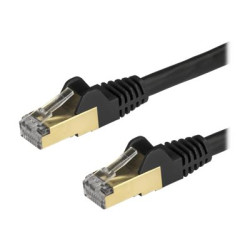 StarTech.com 3m CAT6A Ethernet Cable, 10 Gigabit Shielded Snagless RJ45 100W PoE Patch Cord, CAT 6A 10GbE STP Network Cable w Strain Relief, Black, Fluke Tested UL Certified Wiring TIA - Category 6A - 26AWG (6ASPAT3MBK) - Patch kabel - RJ-45 (M) do RJ-45 (M) - 3 m - STP - CAT 6a - provedení bez hrbolku - cerná