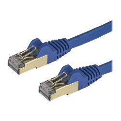 StarTech.com 3m CAT6A Ethernet Cable, 10 Gigabit Shielded Snagless RJ45 100W PoE Patch Cord, CAT 6A 10GbE STP Network Cable w Strain Relief, Blue, Fluke Tested UL Certified Wiring TIA - Category 6A - 26AWG (6ASPAT3MBL) - Patch kabel - RJ-45 (M) do RJ-45 (M) - 3 m - STP - CAT 6a - provedení bez hrbolku - modrá
