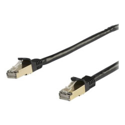 StarTech.com 5m CAT6A Ethernet Cable, 10 Gigabit Shielded Snagless RJ45 100W PoE Patch Cord, CAT 6A 10GbE STP Network Cable w Strain Relief, Black, Fluke Tested UL Certified Wiring TIA - Category 6A - 26AWG (6ASPAT5MBK) - Patch kabel - RJ-45 (M) do RJ-45 (M) - 5 m - STP - CAT 6a - lisovaný, provedení bez hrbolku - cerná