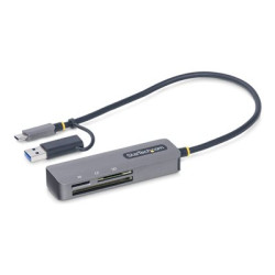 StarTech.com USB 3.0 Multi-Media Memory Card Reader, SD microSD CompactFlash Card Reader, Portable USB 5Gbps Card Adapter, External USB-C Card Reader with Attached USB-A Adapter - Works with Any Operating System (FCREADMICRO3V2) - Ctecka karet (CF II, microSDHC, microSDXC, SDHC, SXC, SD 3.0 UHS-I) - USB 3.0 USB-C