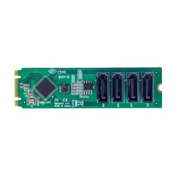 StarTech.com 4-Port M.2 to SATA Adapter Card, M.2 PCIe 3.0 to SATA HDD SSD Expansion Card, ASM1064 Chipset, M.2 NVMe to 4x HDD SSD for Windows macOS Linux - Adaptér rozhraní - SATA - M.2 Card - zelená
