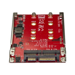 StarTech.com M.2 to SATA Adapter - Dual Slot - for 2.5in Drive Bay - RAID - M.2 SSD - M.2 Adapter - M.2 SSD Adapter (S322M225R) - Radic úložište (RAID) - M.2 - M.2 Card - RAID 0, 1, JBOD, BIG - SATA 6Gb s - cervená