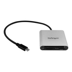 StarTech.com USB 3.0 Flash Memory Multi-Card Reader Writer with USB-C - SD microSD and CompactFlash Card Reader w Integrated USB-C Cable (FCREADU3C) - Ctecka karet (CF I, CF II, MMC, SD, microSD, SDHC, microSDHC, SXC, microSDXC) - USB 3.0
