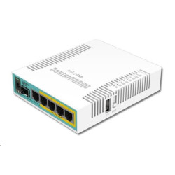 MikroTik RouterBOARD hEX PoE, 800MHz CPU, 128MB RAM, 5xGLAN, USB, PoE 802.3at, USB, SFP, vč. L4