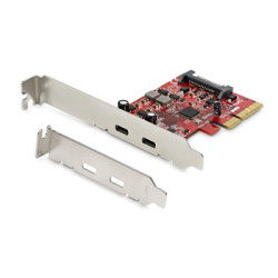 StarTech.com PCIe USB 3.1 Card, 2x USB C 3.1 Gen 2 10Gbps, PCIe Gen 3 x4, ASM3142 Chipset, USB Type-C PCI Express Card, 2-Port USB 3.2 Gen 2x1 Expansion Add-On Card, Windows, macOS, Linux - Full Low-Profile - USB adaptér - PCIe 3.0 x4 nízký profil - USB-C 3.1 Gen 2 x 2 - pro P N: S252BU313R