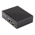StarTech.com PoE+ Industrial Fiber to Ethernet Media Converter 60W, SFP to RJ45, Singlemode Multimode Fiber to Copper Gigabit Ethernet, Compact, IP-30 -40 to +75C, PoE+ Media Converter - Fiber Media Converter (IMC1GSFP60W) - Konvertor médií s optickými vlákny - 1GbE - 1000Base-SX, 1000Base-T - RJ-45 SFP (mini-GBIC) - až 10 km