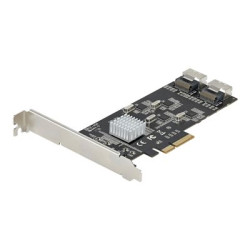 StarTech.com 8 Port SATA PCIe Card, PCI Express 6Gbps SATA Expansion Card with 4 Host Controllers, SATA PCIe Controller Card, PCI-e x4 Gen 2 to SATA III Adapter Card, Drive Cables Incl. - Windows macOS Linux (8P6G-PCIE-SATA-CARD) - Radic úložište - SATA 6Gb s SAS 6Gb s - nízký profil - PCIe 2.0 x4 - cerná